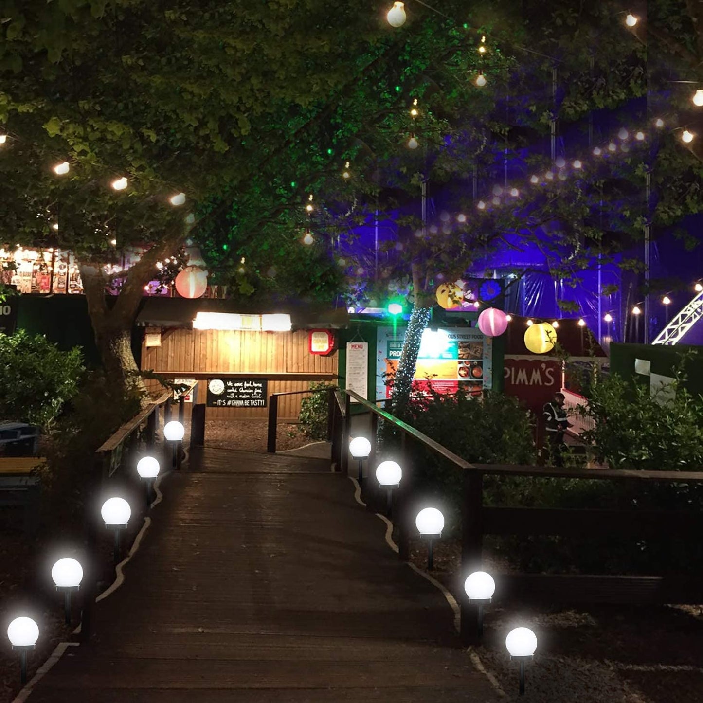 Round LED Solar Garden Light