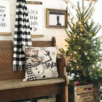 Christmas Linen Cushion Cover 45cm