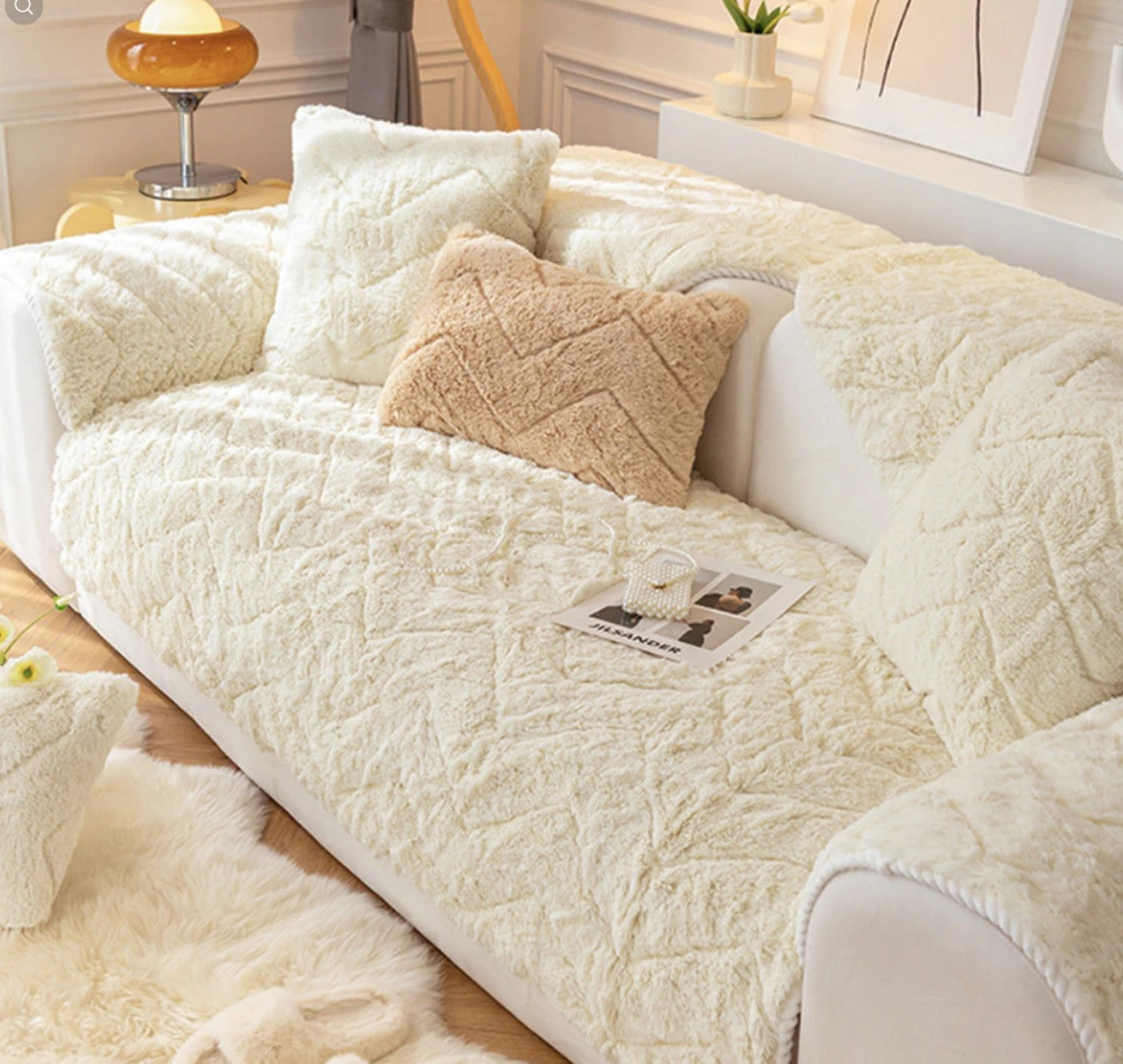 Anti-slip Plush Sofa Cover