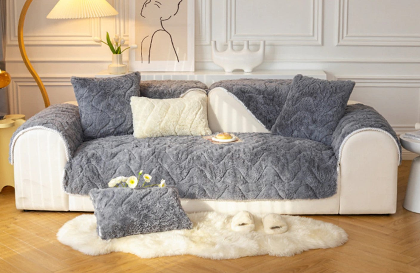 Anti-slip Plush Sofa Cover